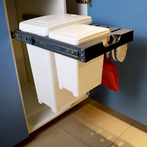 Lixeira Dupla Masutti 20l e 5l Corrediça Deslizante com Suporte de Acessórios Cozinha Tampa Click Lixeira Dupla Masutti 20l e 5l Corrediça Deslizante com Suporte de Acessórios Cozinha Tampa Click