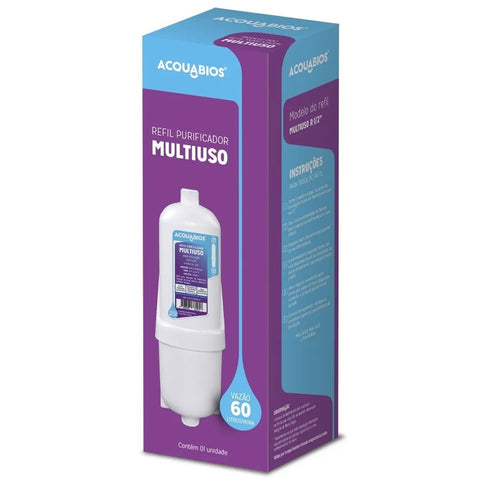 Kit 2 Refis para Filtro Purificador de Água Multiuso Bebedouro Industrial Pré Acquabios Branco Kit 2 Refis para Filtro Purificador de Água Multiuso Bebedouro Industrial Pré Acquabios Branco