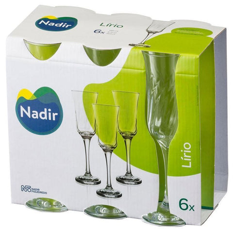 Jogo 6 Taças para Champanhe 195ml Lírio Nadir Figueiredo em Vidro Transparente Jogo 6 Taças para Champanhe 195ml Lírio Nadir Figueiredo em Vidro Transparente