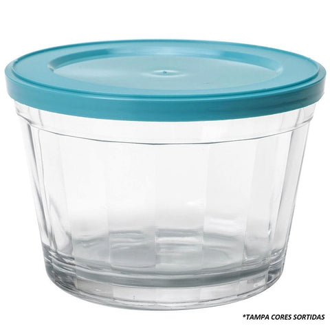 Pote Bowl Redondo de Vidro 350ml Nadir Figueredo com Tampa Plástica em Cores Sortidas Pote Bowl Redondo de Vidro 350ml Nadir Figueredo com Tampa Plástica em Cores Sortidas