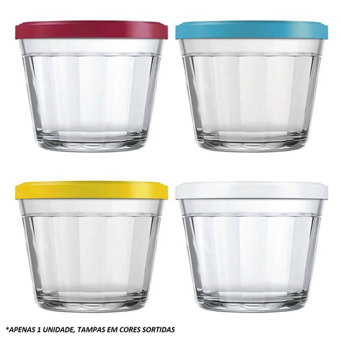 Pote Bowl Redondo de Vidro 350ml Nadir Figueredo com Tampa Plástica em Cores Sortidas Pote Bowl Redondo de Vidro 350ml Nadir Figueredo com Tampa Plástica em Cores Sortidas