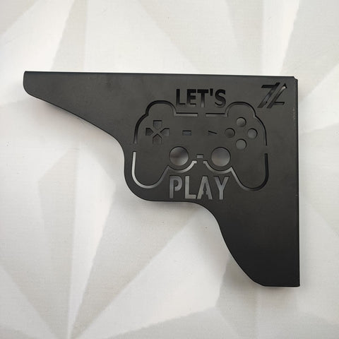 Par Mãos Francesas Decorativas 20cm Canto Gamer Let's Play Aço Preto Par Mãos Francesas Decorativas 20cm Canto Gamer Let's Play Aço Preto