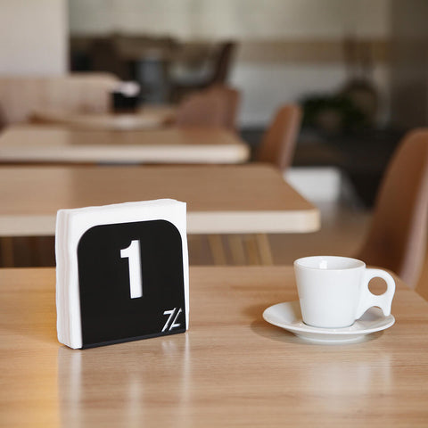 Porta Guardanapos Acrílico para Restaurante Numerados 1 ao 12 Preto de Mesa Porta Guardanapos Acrílico para Restaurante Numerados 1 ao 12 Preto de Mesa
