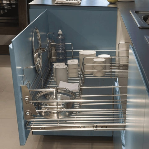 Gaveta para Pia com Sifão Masutti 970mm Corrediça Deslizante Aramada Cozinha Cromada Gaveta para Pia com Sifão Masutti 970mm Corrediça Deslizante Aramada Cozinha Cromada