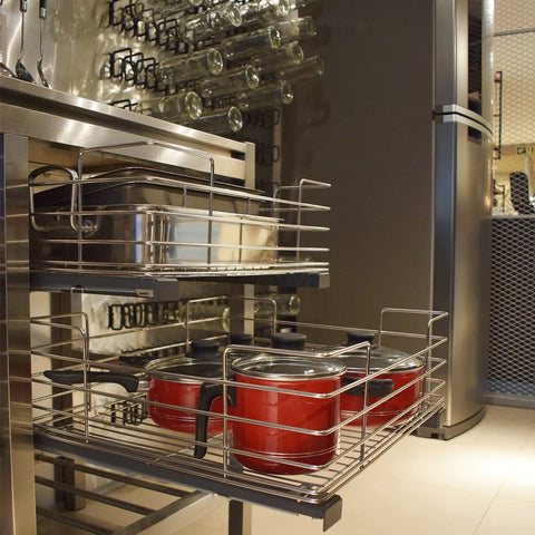 Gaveta Grande Guardar Panelas 117cm Aramada Masutti Deslizante Corrediça Cozinha Multiuso Gaveta Grande Guardar Panelas 117cm Aramada Masutti Deslizante Corrediça Cozinha Multiuso