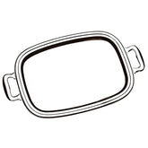 Bandeja de Inox para Servir com Alças 43x32,5cm Retangular Rasa Grande Zanella