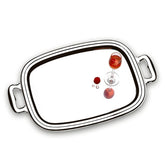 Bandeja de Inox para Servir com Alças 43x32,5cm Retangular Rasa Grande Zanella