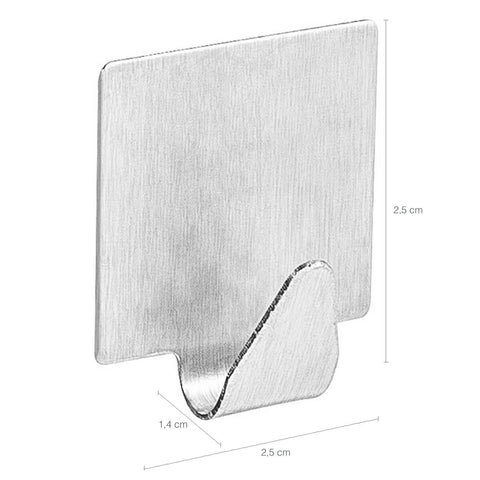 Gancho Adesivo Inox Quadrado P Aplik Autocolante de Parede 500g Multiuso Ordene Gancho Adesivo Inox Quadrado P Aplik Autocolante de Parede 500g Multiuso Ordene