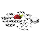 Conjunto de Sobremesa Inox 18 peças Jogo Taças de Sobremesa 125ml Pires Colher Zanella