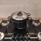 Espagueteira com Escorredor Aço Esmaltado 3,3L Panela Macarrão Pequena com Tampa Inox Zanella