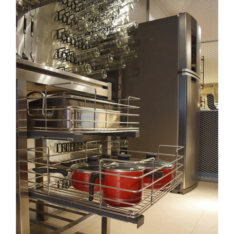 Gaveta Aramada 870mm Paneleira Panelas Masutti Deslizante com Corrediças Multiuso Gaveta Aramada 870mm Paneleira Panelas Masutti Deslizante com Corrediças Multiuso