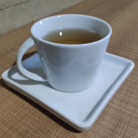 Xícara de Café Chá de Porcelana Branca 185ml com Pires Quadrado Americana Germer