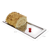 Bandeja Inox Retangular 42x17cm Torta Salgada Forma Multiuso Assadeira para Rocambole Zanella