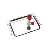 Bandeja de Inox 26x36cm para Servir Café da Manhã Bebidas Retangular Pequena Zanella