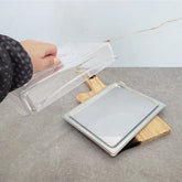 Porta Frios Aço Inox com Tampa 23x18,5cm Zanella Bandeja para Presunto e Queijo