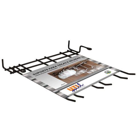 Kit 4 Suportes Organizadores Porta Taças para Armário Utimil em Aço Preto Brilhante Kit 4 Suportes Organizadores Porta Taças para Armário Utimil em Aço Preto Brilhante
