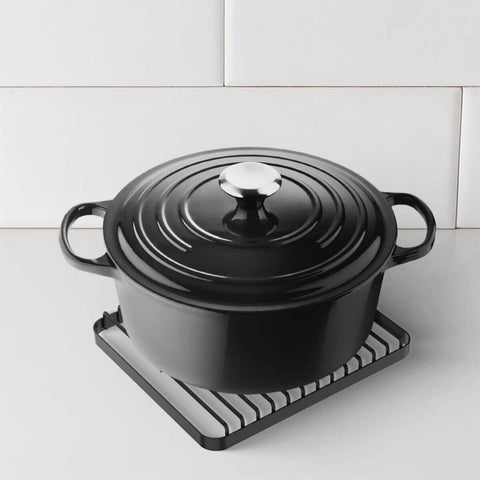 Kit com 3 Descanso Aparador Suporte Apoio de Panela Quente para Mesa Quadrado Preto Yoi Kit com 3 Descanso Aparador Suporte Apoio de Panela Quente para Mesa Quadrado Preto Yoi