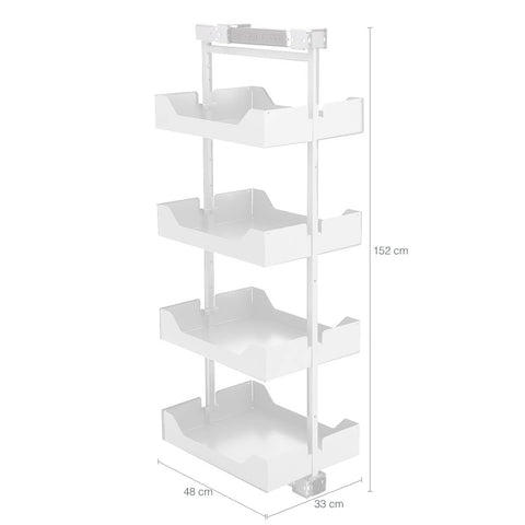 Coluna Deslizante Masutti 4 Bandejas para Embutir Cozinha Organize Branco 152cm Aço Carbono Coluna Deslizante Masutti 4 Bandejas para Embutir Cozinha Organize Branco 152cm Aço Carbono