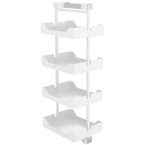 Coluna Alta Deslizante Branca 4 Bandejas Embutir 48x24x152cm Masutti Cozinha Armário Coluna Alta Deslizante Branca 4 Bandejas Embutir 48x24x152cm Masutti Cozinha Armário
