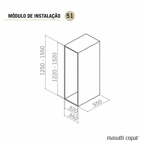 Coluna Alta Deslizante Branca 4 Bandejas Embutir 48x24x152cm Masutti Cozinha Armário Coluna Alta Deslizante Branca 4 Bandejas Embutir 48x24x152cm Masutti Cozinha Armário
