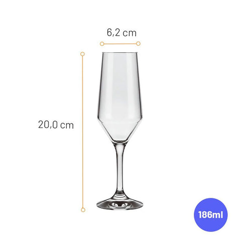 Jogo 6 Taças Champanhe Espumante 186ml SM Buffet Nadir Figueiredo Vidro Transparente Jogo 6 Taças Champanhe Espumante 186ml SM Buffet Nadir Figueiredo Vidro Transparente