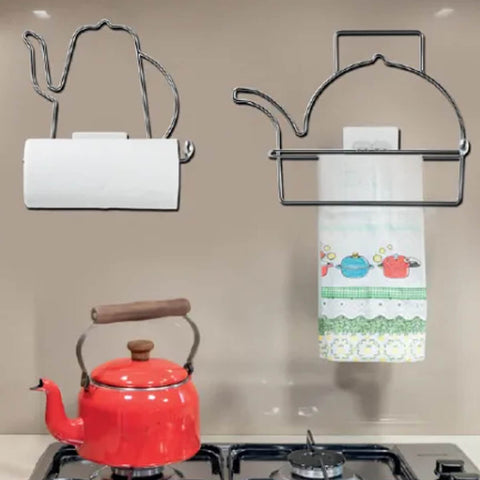 Porta Papel Toalha de Parede Suporte Aramado Bule de Cozinha Fixado por Adesivo Cromado Utimil Porta Papel Toalha de Parede Suporte Aramado Bule de Cozinha Fixado por Adesivo Cromado Utimil