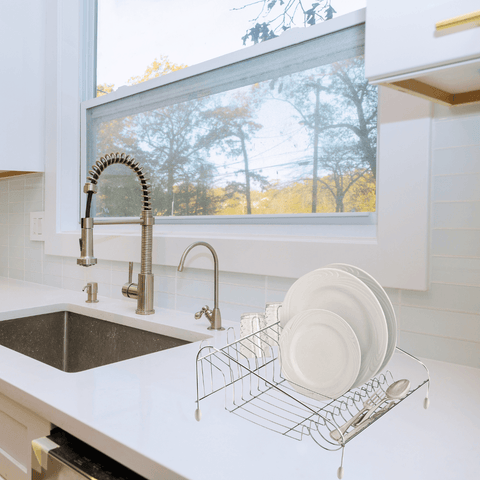 Escorredor de Louças 12 Pratos 4 Copos Talheres Aço Cromado Organize Bancada de Cozinha Utimil Escorredor de Louças 12 Pratos 4 Copos Talheres Aço Cromado Organize Bancada de Cozinha Utimil