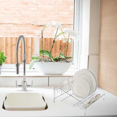 Escorredor de Louças 12 Pratos 4 Copos Talheres Aço Cromado Organize Bancada de Cozinha Utimil Escorredor de Louças 12 Pratos 4 Copos Talheres Aço Cromado Organize Bancada de Cozinha Utimil