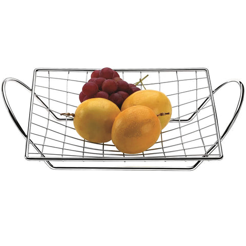 Fruteira de Centro de Mesa com Alça Aramado em Aço Cromado Utimil Fruteira de Centro de Mesa com Alça Aramado em Aço Cromado Utimil
