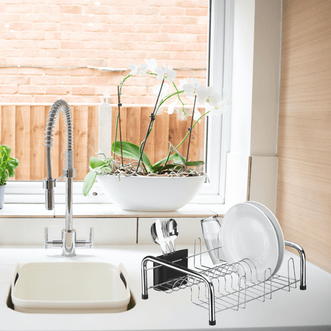 Escorredor de Louças Cromado com Porta Talheres Secador de Pratos Pia Cozinha Utimil Escorredor de Louças Cromado com Porta Talheres Secador de Pratos Pia Cozinha Utimil
