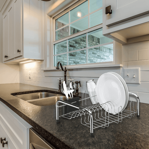 Escorredor de Louças Cromado com Porta Talheres Secador de Pratos Pia Cozinha Utimil Escorredor de Louças Cromado com Porta Talheres Secador de Pratos Pia Cozinha Utimil