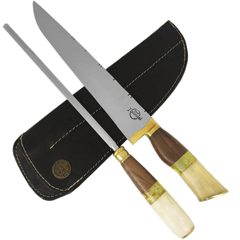 Conjunto Faca e Chaira para Churrasco 10' Artesanal Aço Cirúrgico Inox 420c Artesanal Cabo Misto Sortido Conjunto Faca e Chaira para Churrasco 10' Artesanal Aço Cirúrgico Inox 420c Artesanal Cabo Misto Sortido