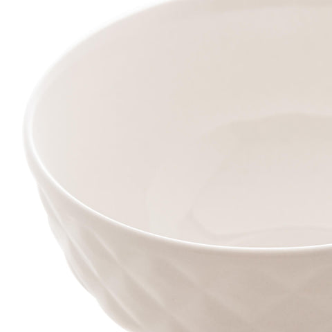 6 Cumbucas de Porcelana Branca 280ml Bowls Lyor Diamond para Iogurte Sobremesa