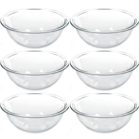 6 Tigela de Vidro Marinex Redondas 1,5L Potes Bowls Plus Astral para Saladas Sobremesas Receitas