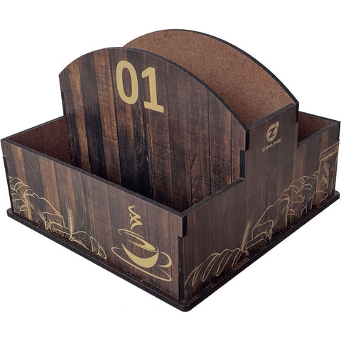 Conjunto 25 Porta Guardanapos e Sachês MDF Café para Padaria Restaurante 1 ao 25 Numerados Conjunto 25 Porta Guardanapos e Sachês MDF Café para Padaria Restaurante 1 ao 25 Numerados