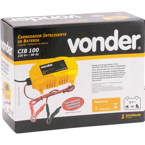 Carregador inteligente de bateria 220 V~ 240 V~ CIB 100 VONDER Carregador inteligente de bateria 220 V~ 240 V~ CIB 100 VONDER