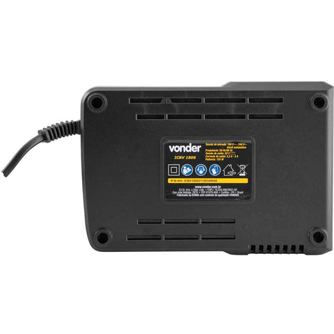 Carregador de bateria 18 V linha intercambiável carregamento rápido ICBV 1806 VONDER Carregador de bateria 18 V linha intercambiável carregamento rápido ICBV 1806 VONDER