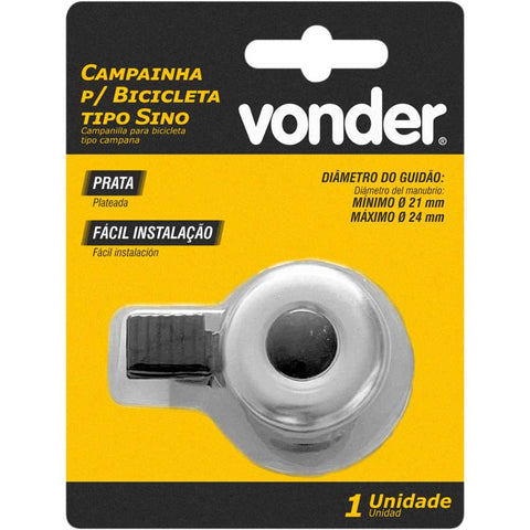 Campainha para bicicleta tipo sino prata VONDER Campainha para bicicleta tipo sino prata VONDER