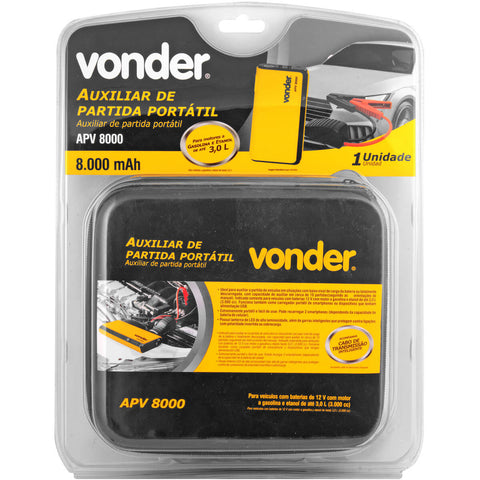 Auxiliar de Partida Portátil APV 8000 mAh Vonder Carro Moto Trilheiro Auxiliar de Partida Portátil APV 8000 mAh Vonder Carro Moto Trilheiro