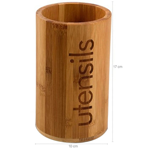 Kit Organizador para Tampas de Panela Aço Preto e Porta Talheres e Utensílios Bambu Yoi Kit Organizador para Tampas de Panela Aço Preto e Porta Talheres e Utensílios Bambu Yoi