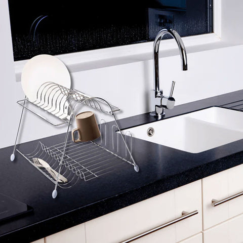 Escorredor de Louças 2 Andares Aço Cromado Secador de Pratos Talheres Copos Cozinha Utimil Escorredor de Louças 2 Andares Aço Cromado Secador de Pratos Talheres Copos Cozinha Utimil