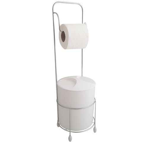 Suporte Papeleira E Lixeira Com Tampa Porta Papel Higiênico Branca Suporte Papeleira E Lixeira Com Tampa Porta Papel Higiênico Branca