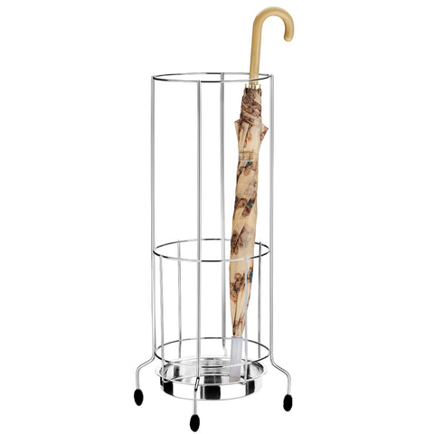 Suporte Porta Guarda Chuvas Aço Cromado Com Bandeja Coletora Suporte Porta Guarda Chuvas Aço Cromado Com Bandeja Coletora