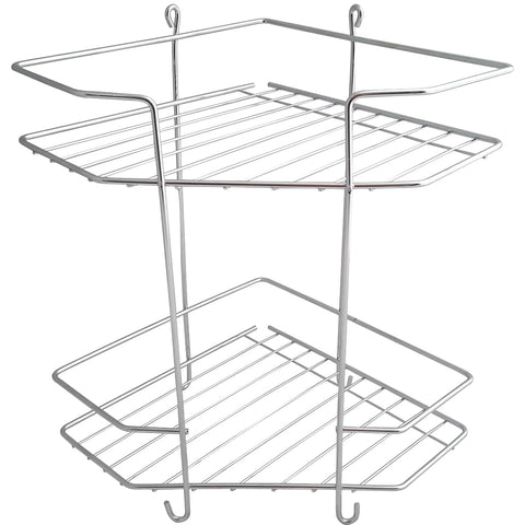Suporte Duplo De Canto Porta Shampoo Aço Cromado Box Lavabo Suporte Duplo De Canto Porta Shampoo Aço Cromado Box Lavabo