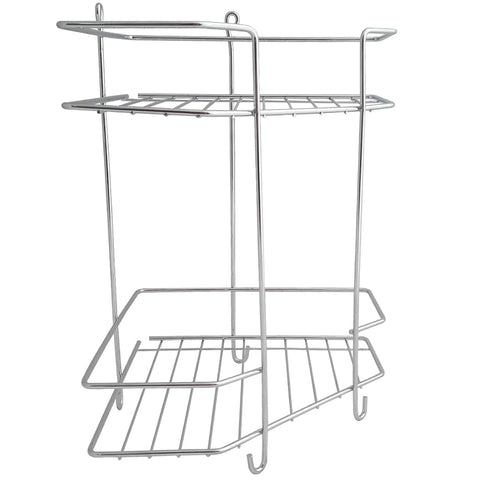 Suporte Duplo De Canto Porta Shampoo Aço Cromado Box Lavabo Suporte Duplo De Canto Porta Shampoo Aço Cromado Box Lavabo