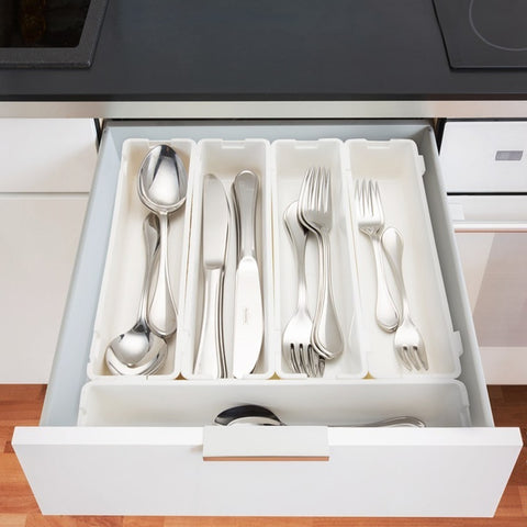 Organizador Multiuso De Gavetas Para Talheres Armário 3 Peças De Encaixe Organizador Multiuso De Gavetas Para Talheres Armário 3 Peças De Encaixe