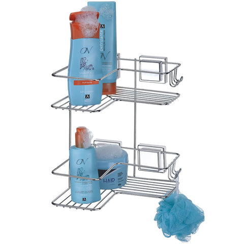 Suporte Porta Shampoo Sabonete Duplo Fixação Com Ventosa Suporte Porta Shampoo Sabonete Duplo Fixação Com Ventosa