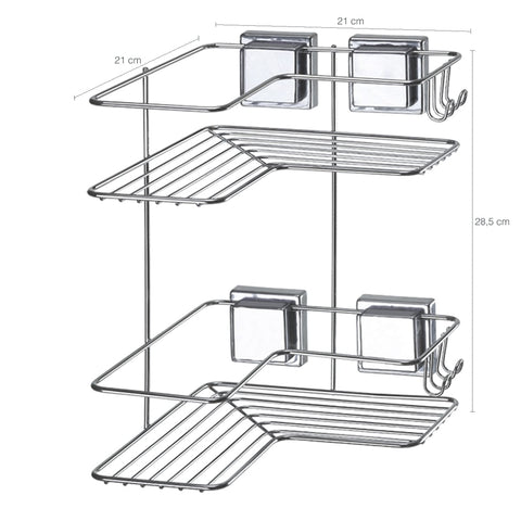Suporte Porta Shampoo Sabonete Duplo Fixação Com Ventosa Suporte Porta Shampoo Sabonete Duplo Fixação Com Ventosa
