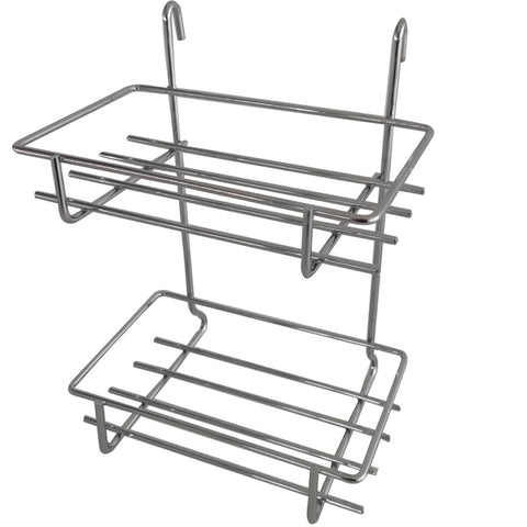 Barra Duas Prateleiras Porta Shampoo Organizador de Banheiro Barra Duas Prateleiras Porta Shampoo Organizador de Banheiro