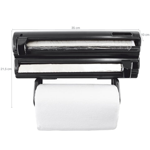 Porta Rolos Maxroll 3x1 Com Cortadores Aluminio Toalha Pvc Preto Porta Rolos Maxroll 3x1 Com Cortadores Aluminio Toalha Pvc Preto